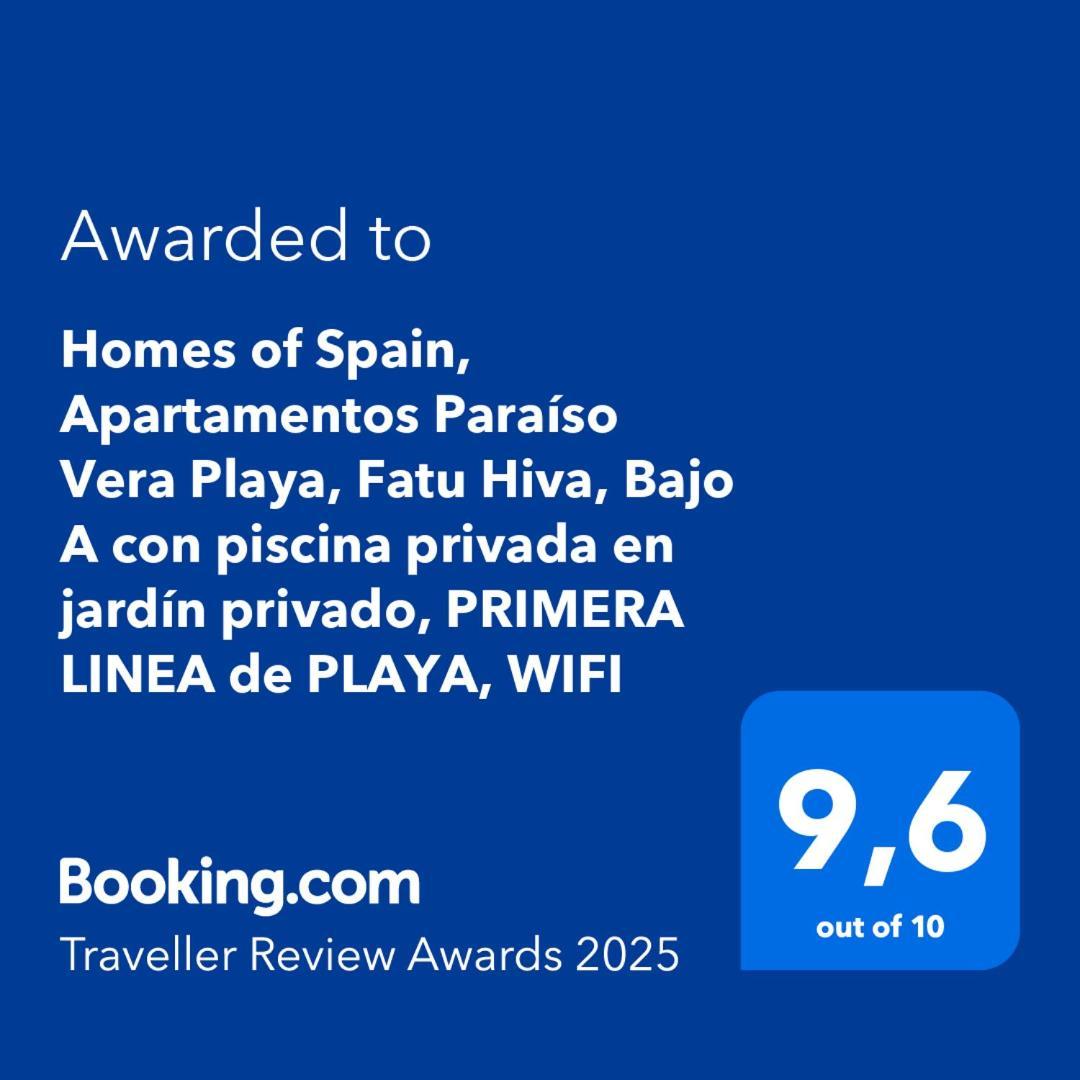 Homes Of Spain, Apartamentos Paraiso Vera Playa, Fatu Hiva, Bajo A Con Piscina Privada En Jardin Privado, Primera Linea De Playa, Wifi エクステリア 写真